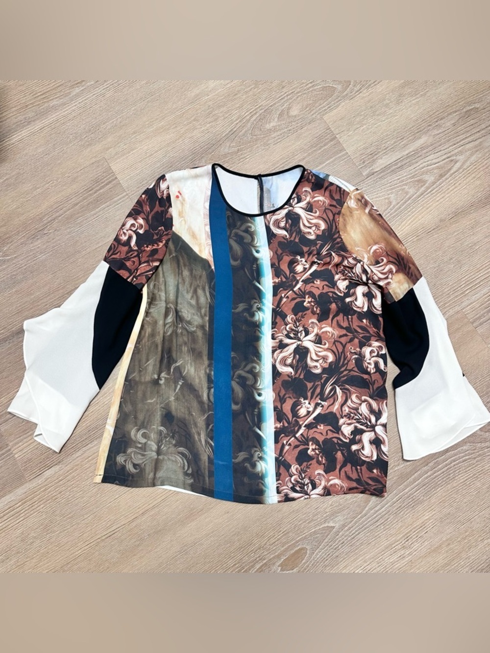 Clover Canyon flutter sleeve long sleeve top XS multicolor